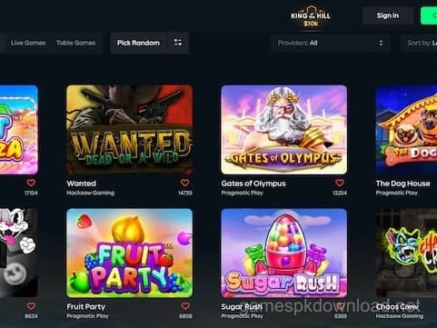 gamespk App Interface - Slot Games Collection